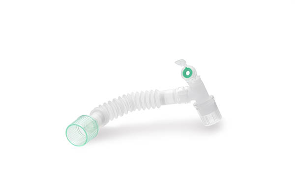 Conexión paciente Superset 22F con codo de doble giro 22M/15F y tapón 