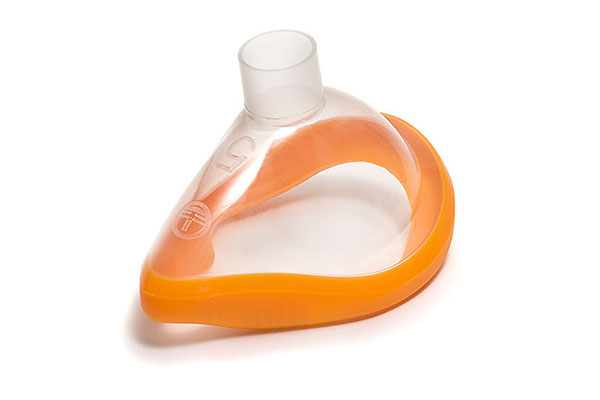 Mascarilla de anestesia ClearLite, tamaño 5, adulto grande, color naranja, sin anillo, 22F