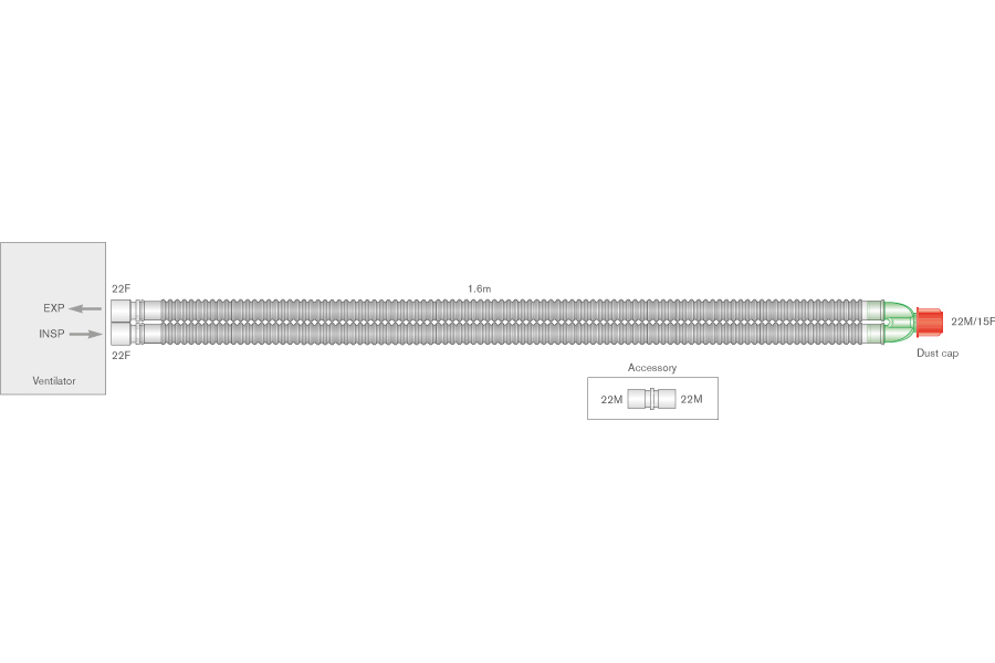 Circuito respiratorio Flextube de 22mm, longitud ≥1.6m