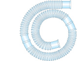Tubuladura Flextube de 22mm de color azul para evacuación de gases – rollo de 50m con cortes cada 0.4m