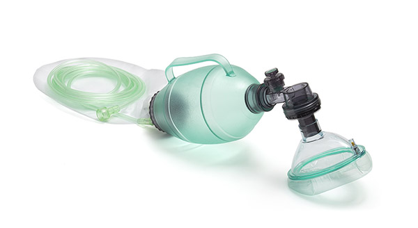 Sistema de resucitación manual, bolsa de 1L con válvula de descompresión (40cm H2O), adulto pequeño/pediátrico, mascarilla tamaño 4
